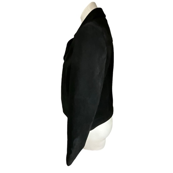 Philosophy Women Drape Front Moto Vegan Suede Jacket - Picture 12 of 13